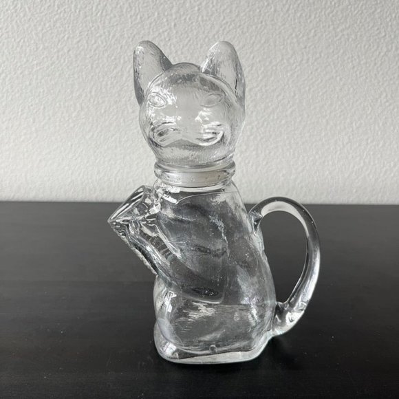 Vintage WMF Clear Pressed Glass Cat Shaped Pitcher Creamer - Picture 2 of 10